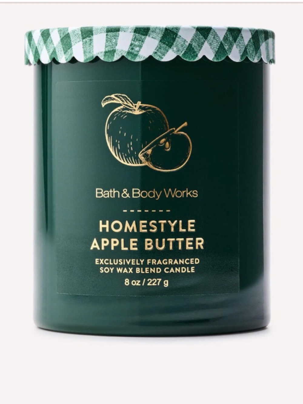 Bath & Body Works Green Homestyle Apple Butter Single Wick Candle